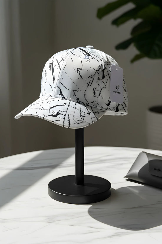 White Marble Pattern Cap