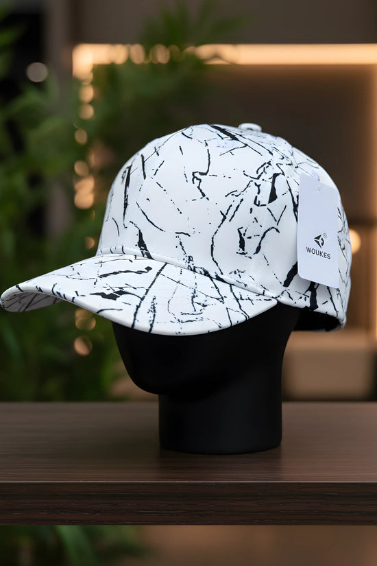 White Marble Pattern Cap