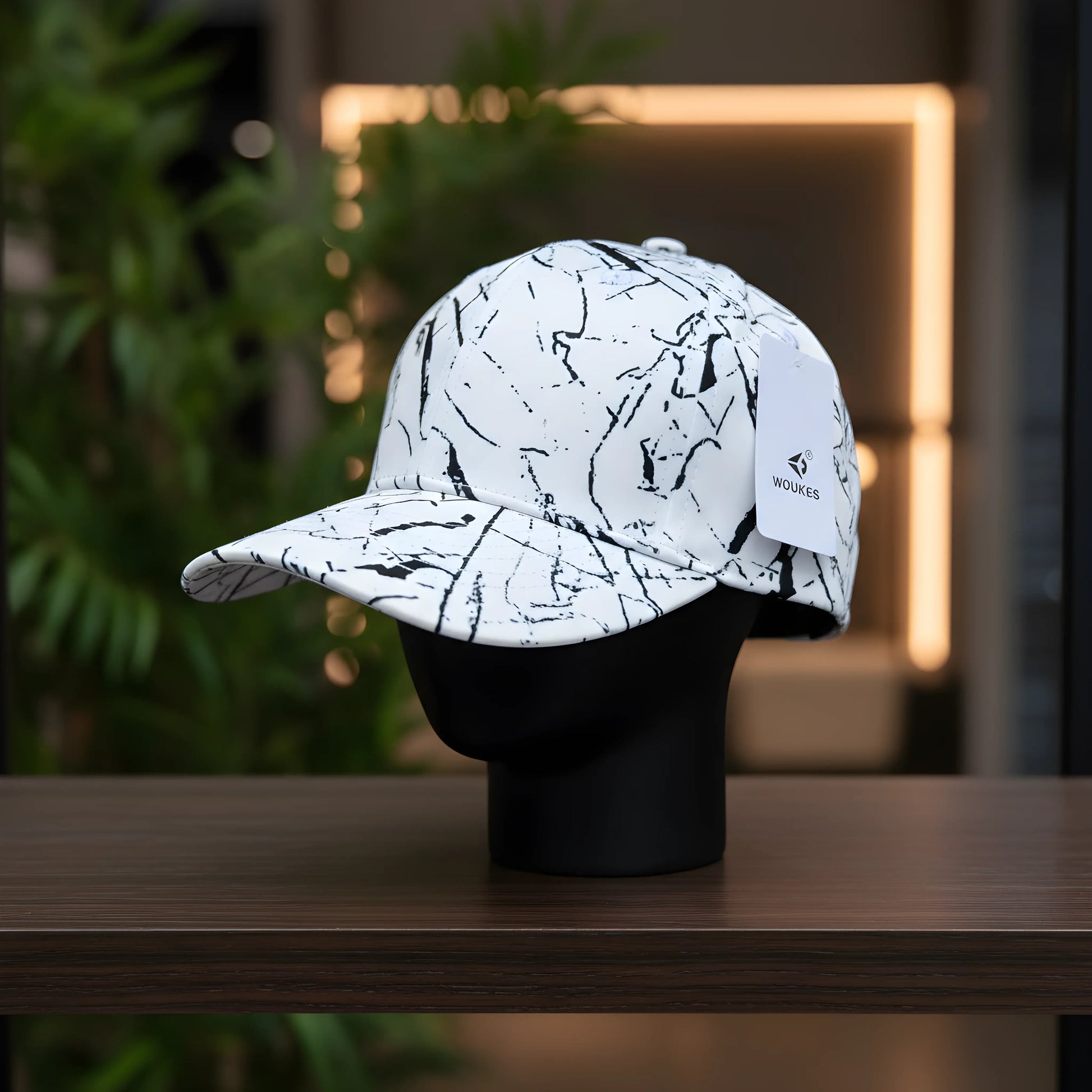White Marble Pattern Cap