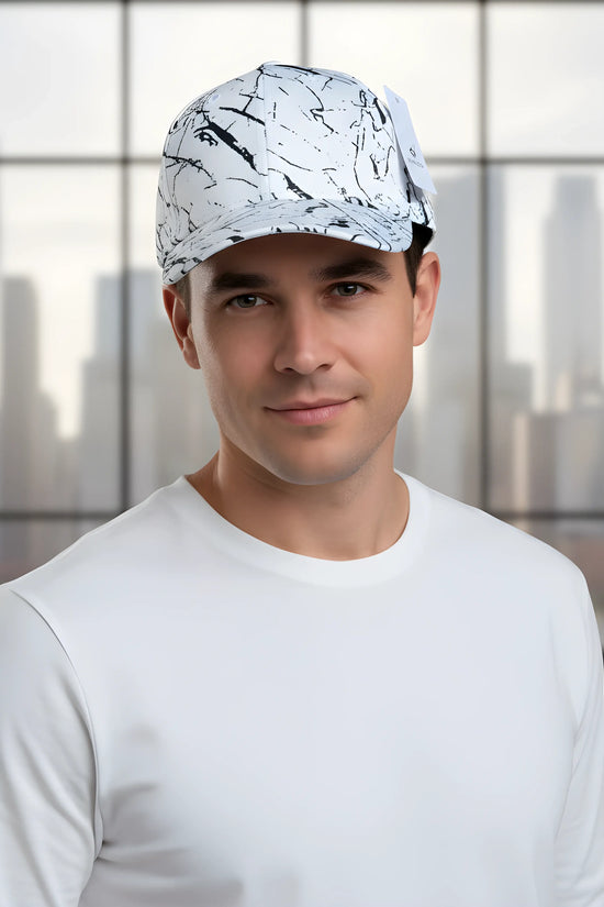 White Marble Pattern Cap