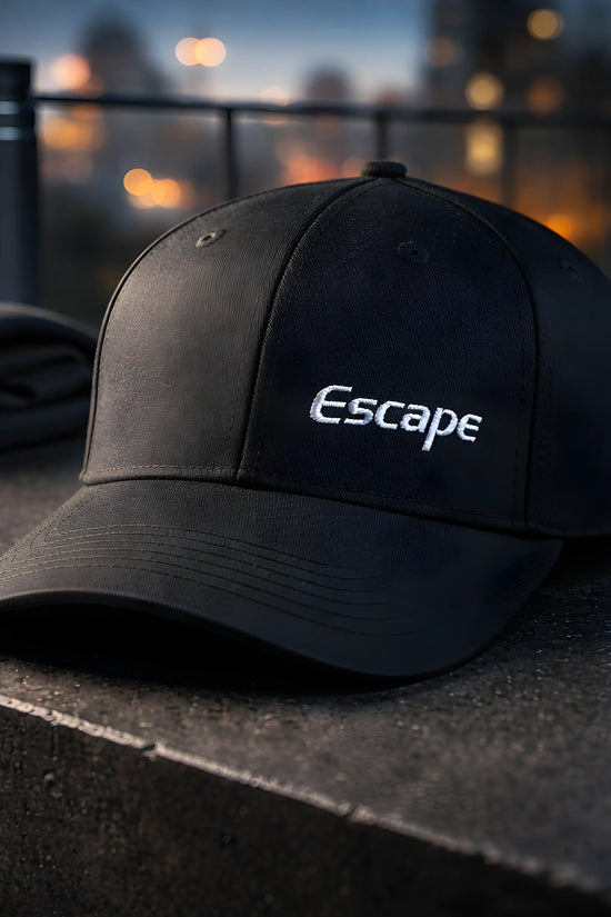"Escape" Minimalist Black Cap