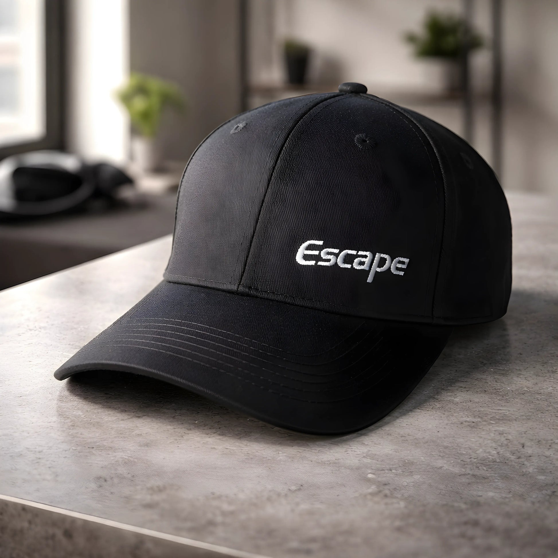 "Escape" Minimalist Black Cap