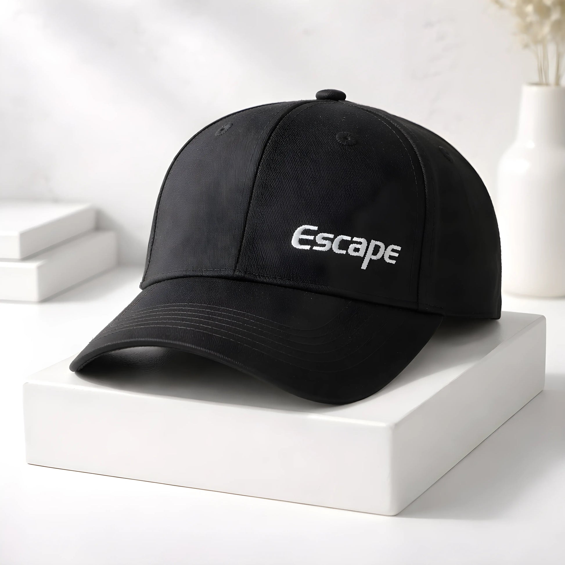 "Escape" Minimalist Black Cap