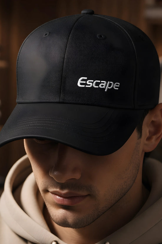 "Escape" Minimalist Black Cap