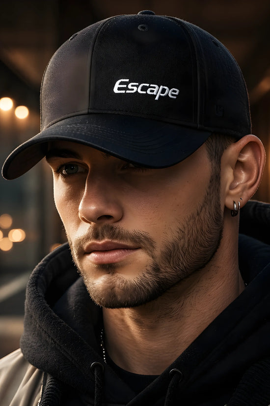 "Escape" Minimalist Black Cap