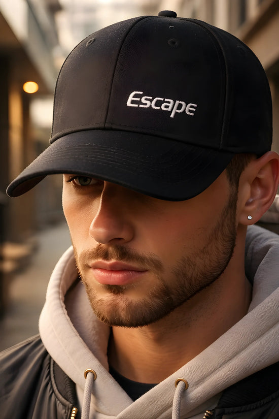 "Escape" Minimalist Black Cap