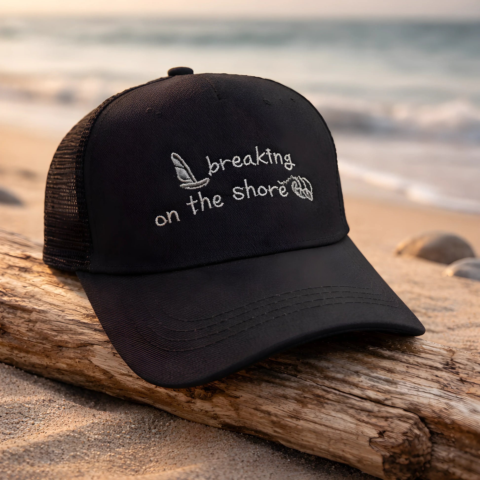 "Breaking on the Shore" Nautical Trucker Cap