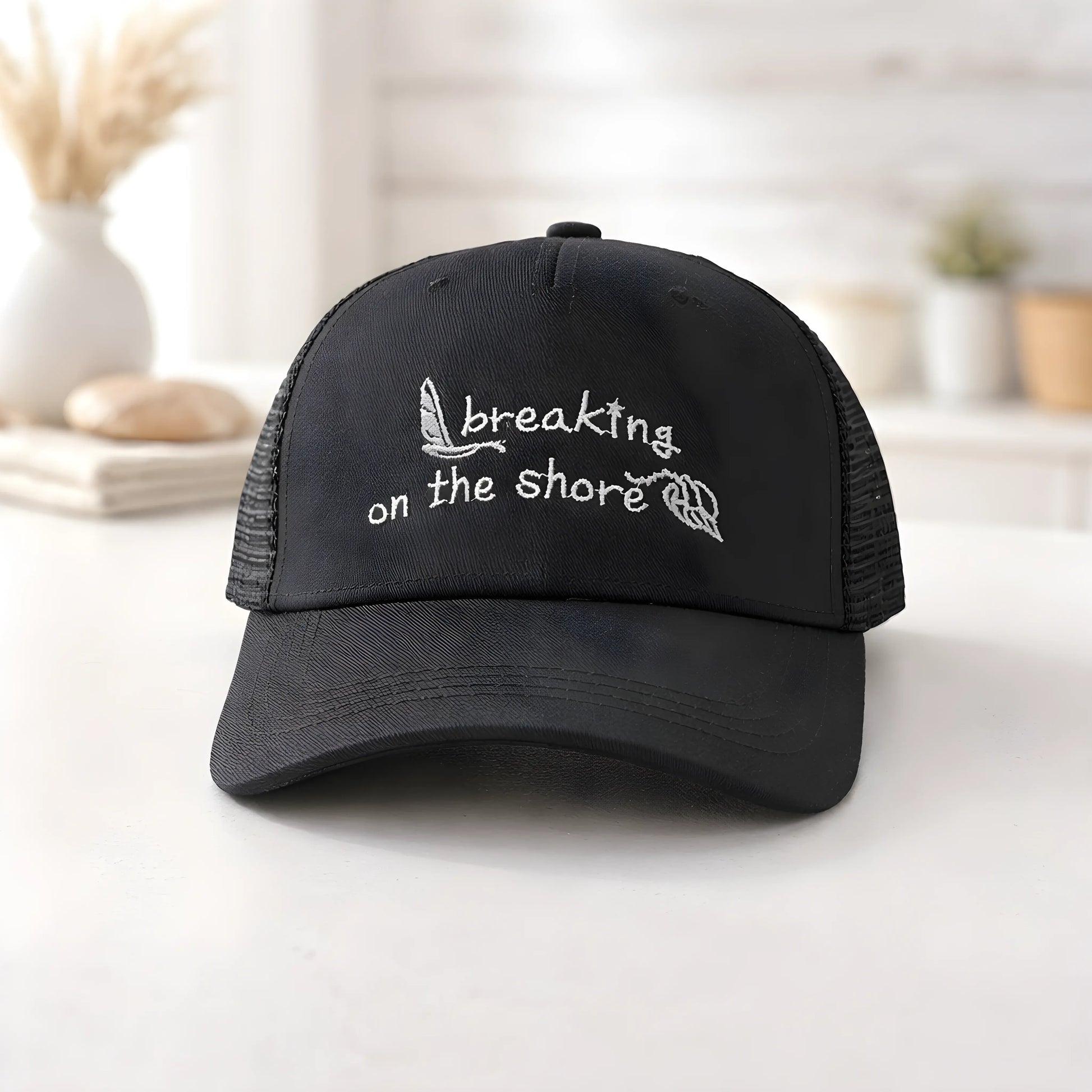 "Breaking on the Shore" Nautical Trucker Cap