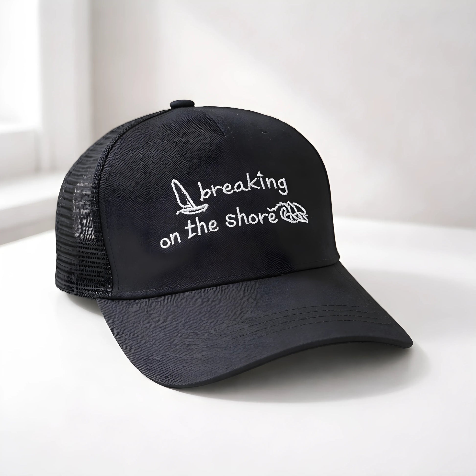 "Breaking on the Shore" Nautical Trucker Cap