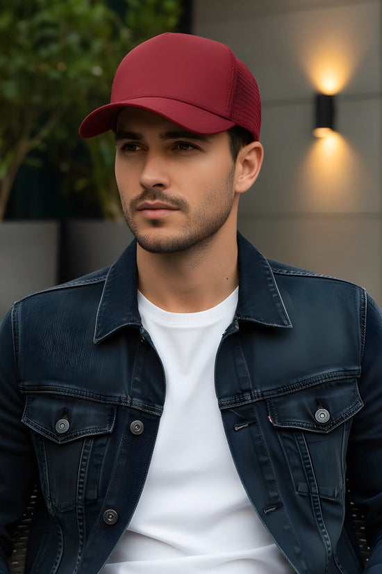 Classic Burgundy Mesh Cap