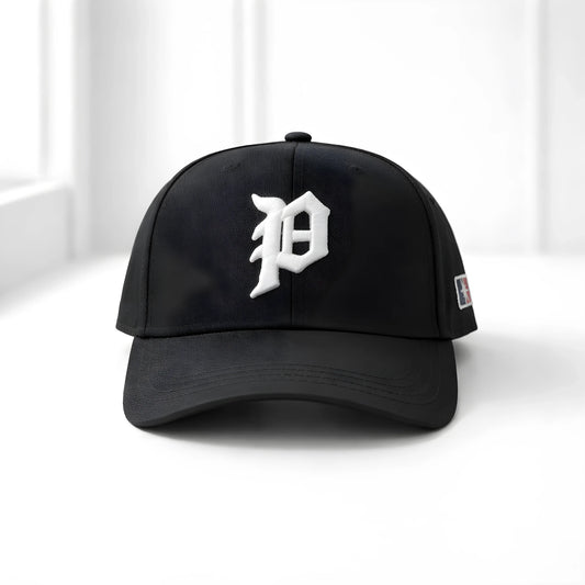 Gothic "P" Monogram Black Baseball Cap