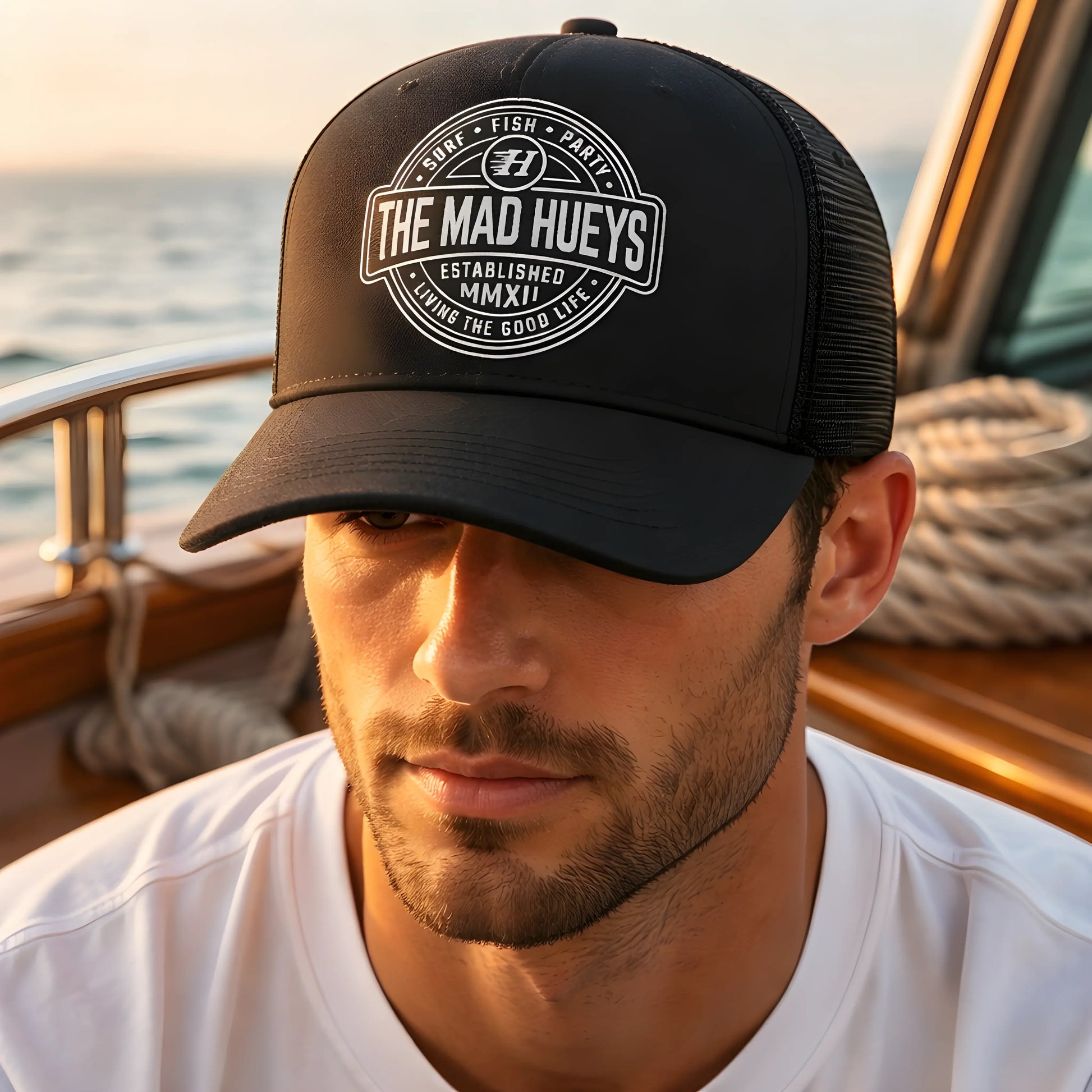 The Mad Hueys 'Good Life' Black Trucker
