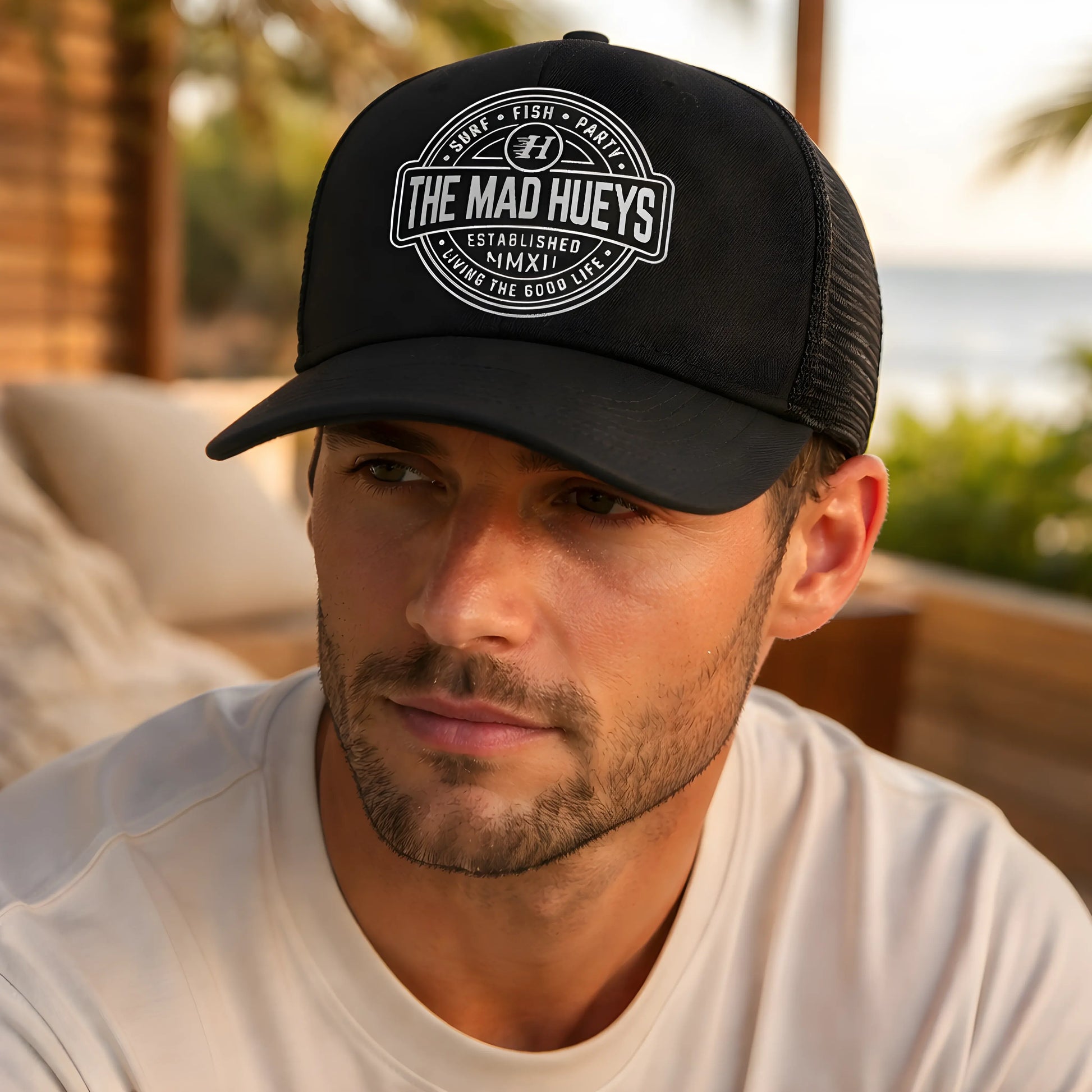The Mad Hueys 'Good Life' Black Trucker