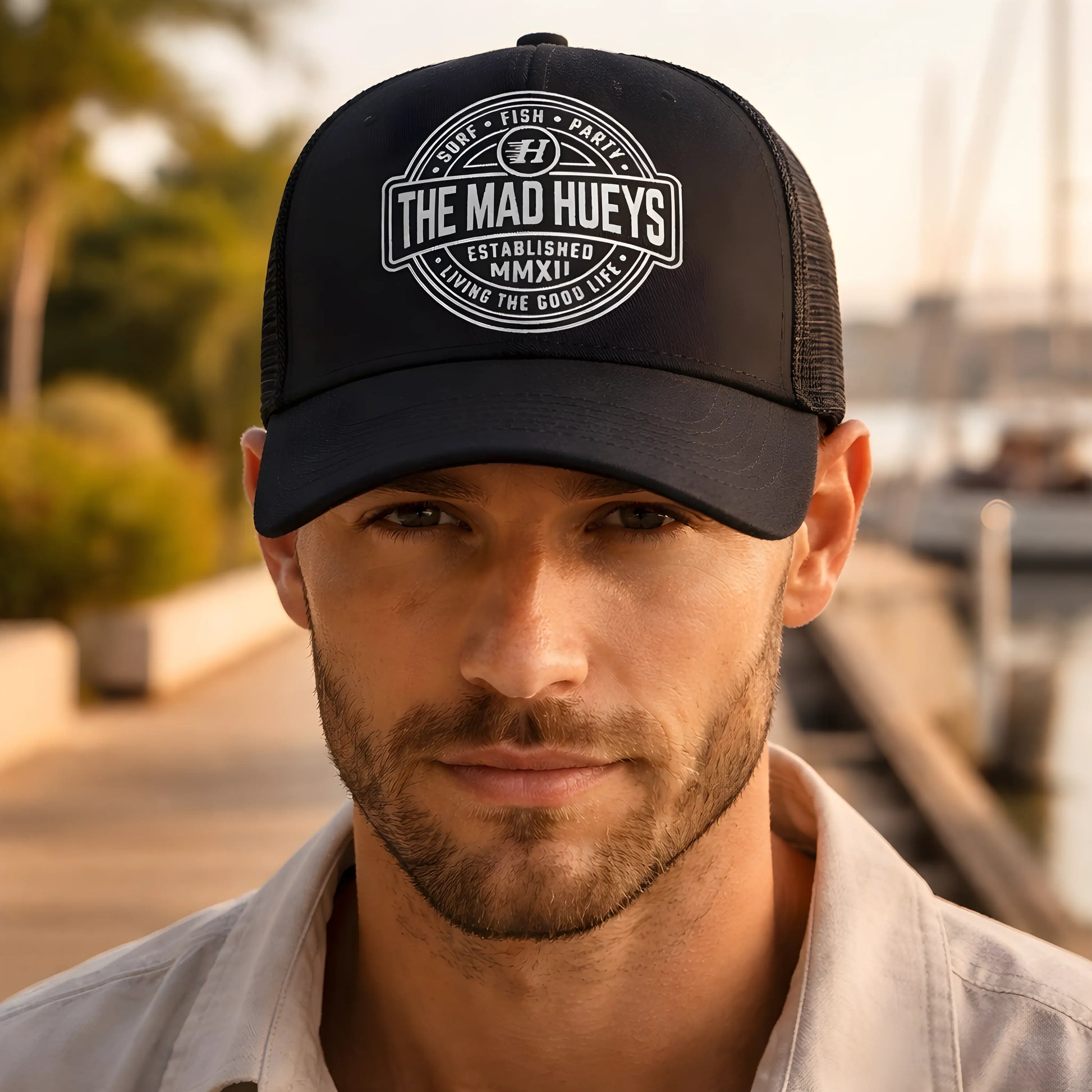 The Mad Hueys 'Good Life' Black Trucker