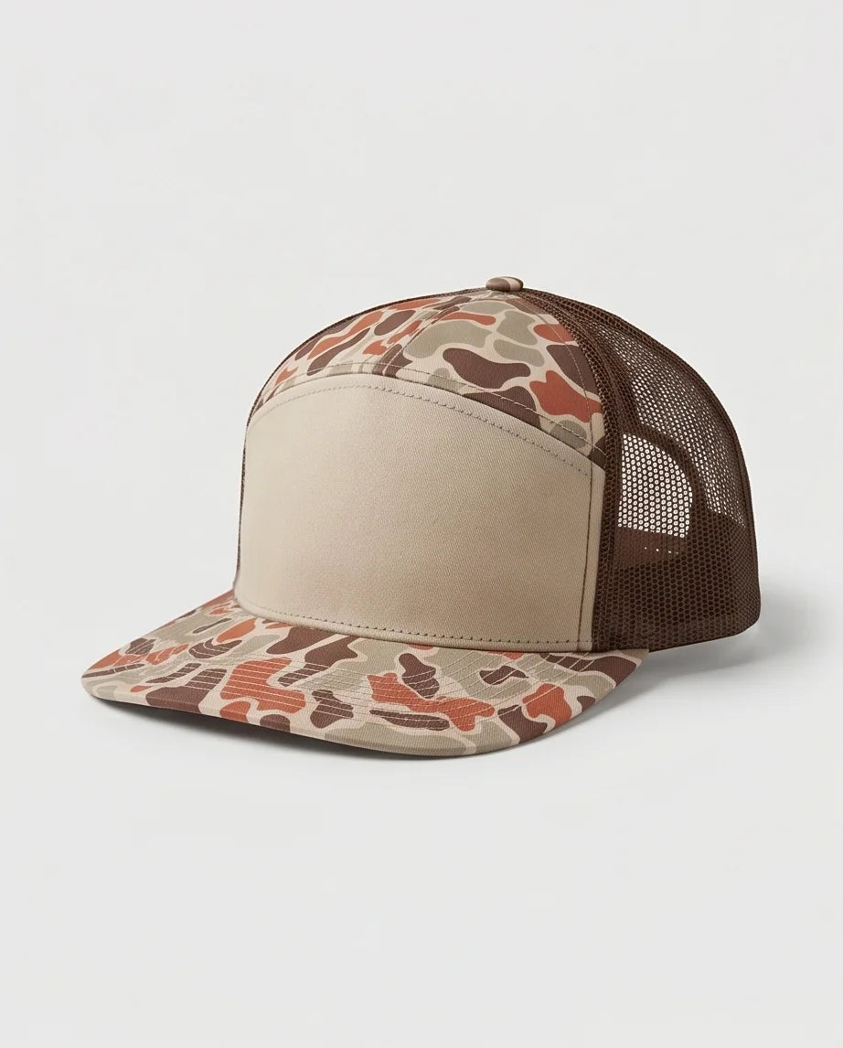 The 'Wildwood' Duck Camo 7-Panel Trucker