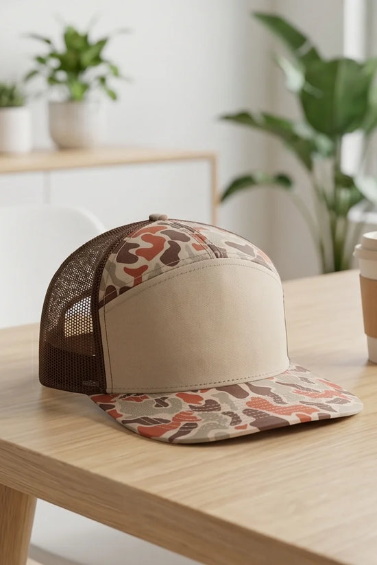 The 'Wildwood' Duck Camo 7-Panel Trucker
