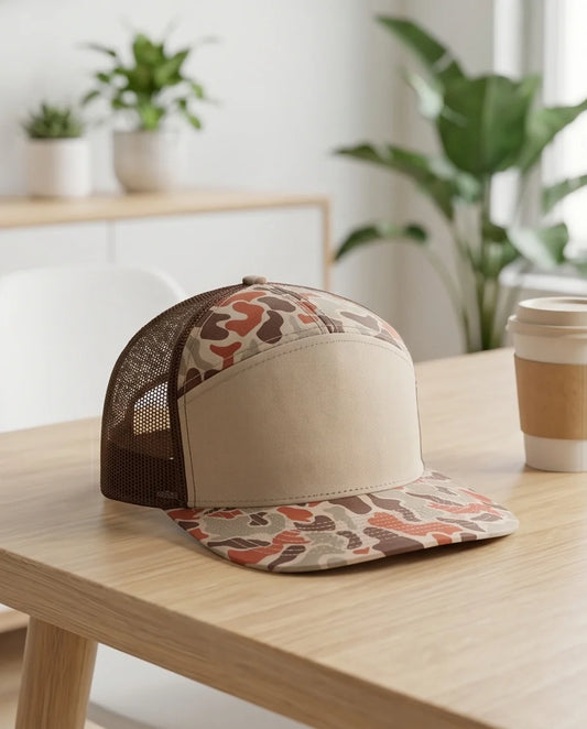 The 'Wildwood' Duck Camo 7-Panel Trucker