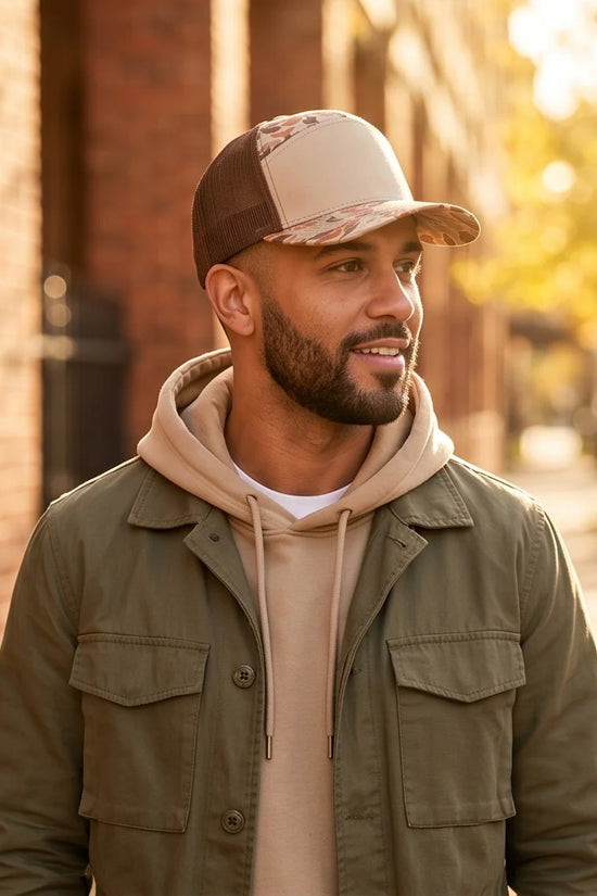 The 'Wildwood' Duck Camo 7-Panel Trucker