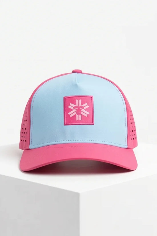 Light Blue and Pink Monkey Patch Performance Cap