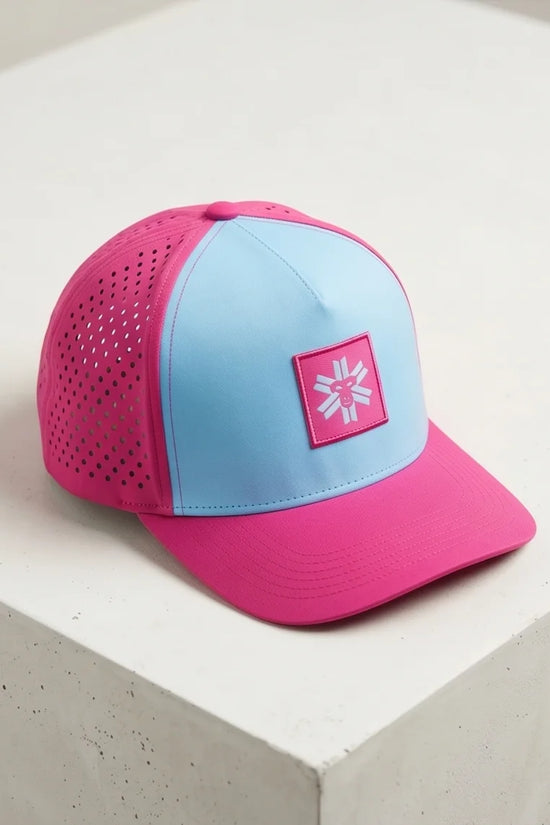 Light Blue and Pink Monkey Patch Performance Cap