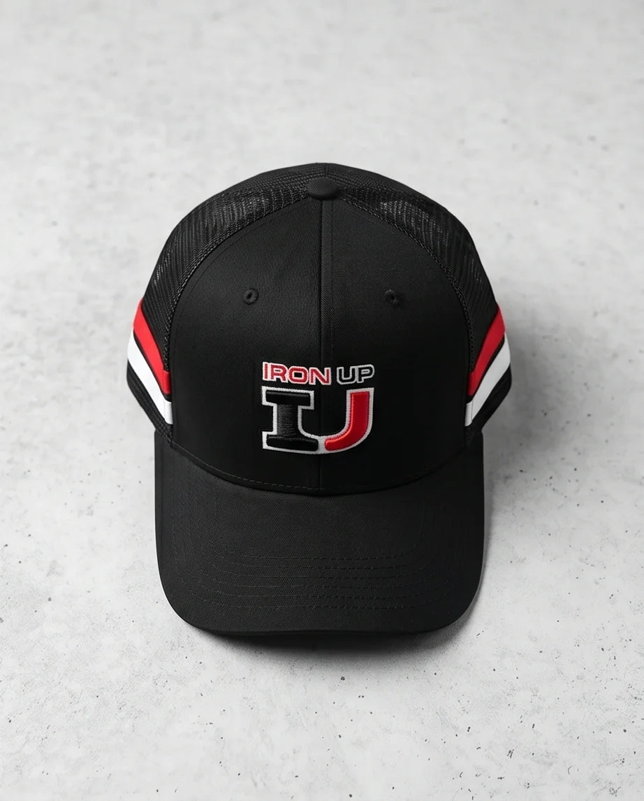 "Iron Up" IU Black Trucker Hat