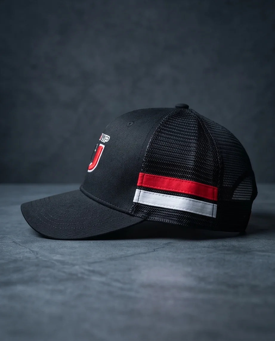 "Iron Up" IU Black Trucker Hat