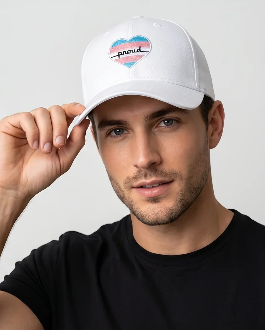 "Proud" Transgender Pride Heart Cap