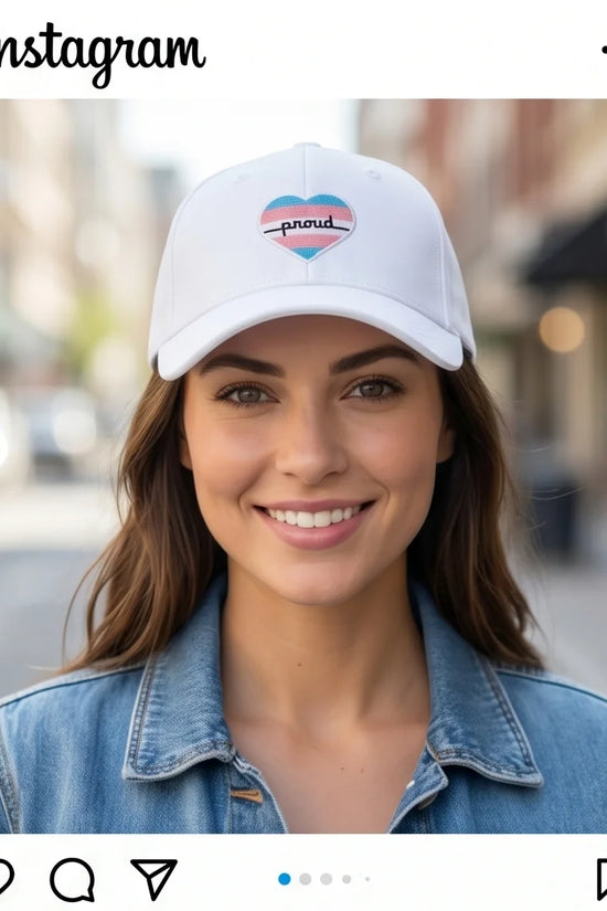 "Proud" Transgender Pride Heart Cap