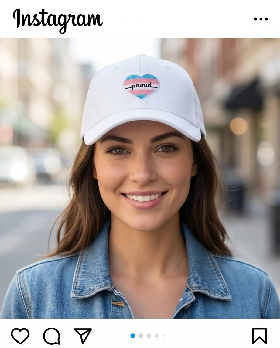 "Proud" Transgender Pride Heart Cap