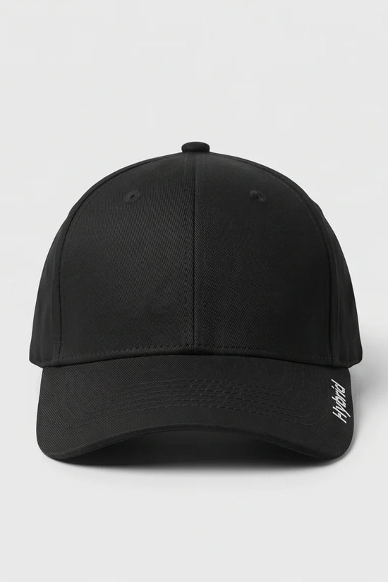 Black "Hybrid" Brim Logo Cap