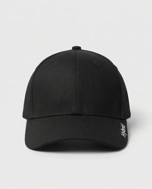 Black "Hybrid" Brim Logo Cap