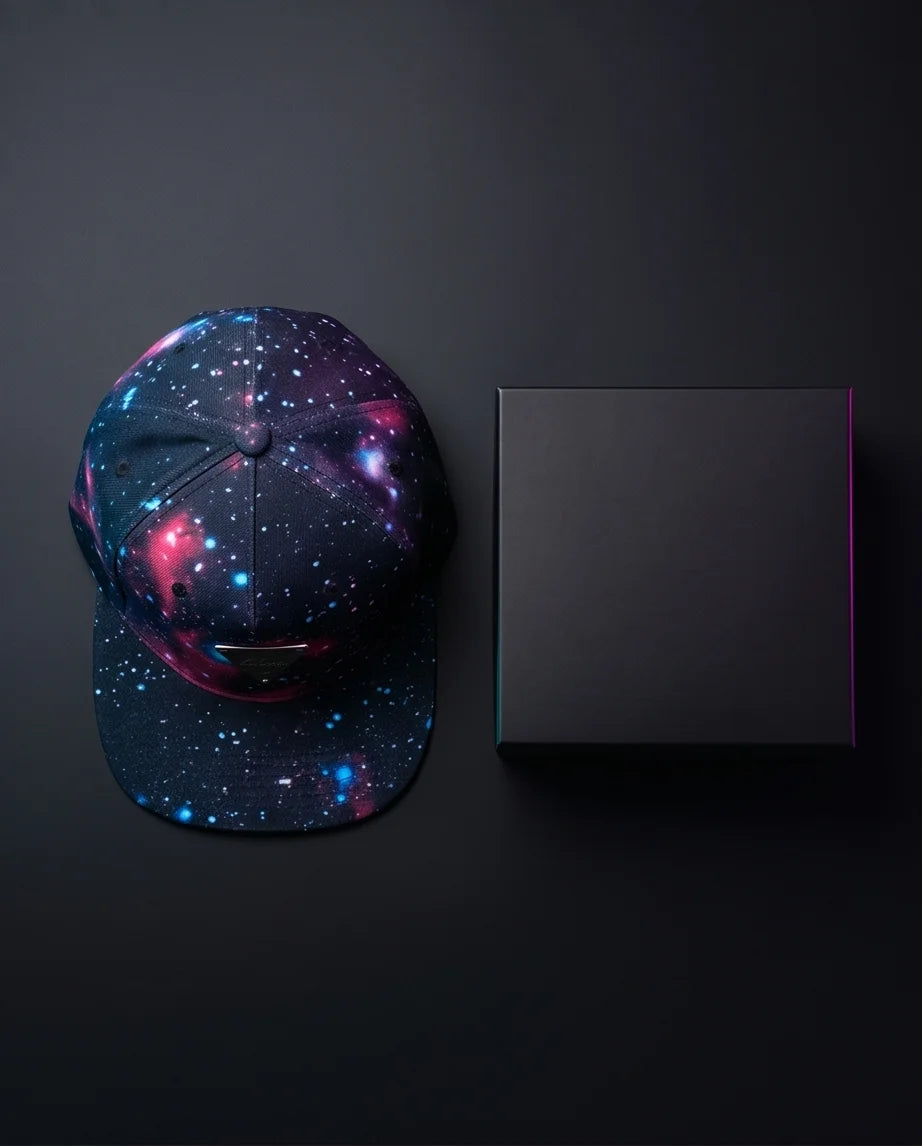 Hater Galaxy Print Cap with Gold Badge