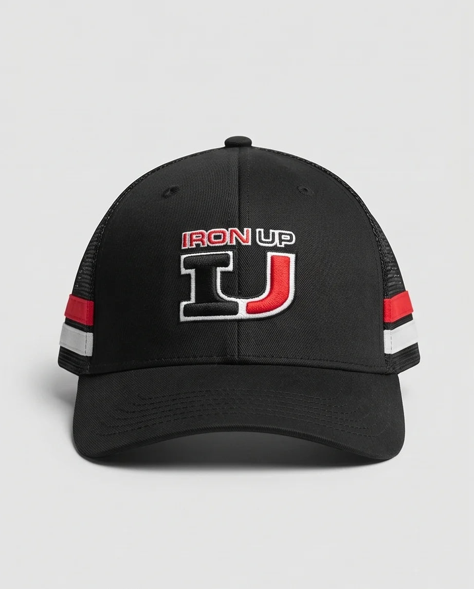 "Iron Up" IU Black Trucker Hat