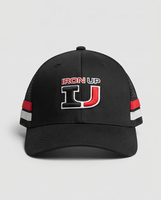 "Iron Up" IU Black Trucker Hat