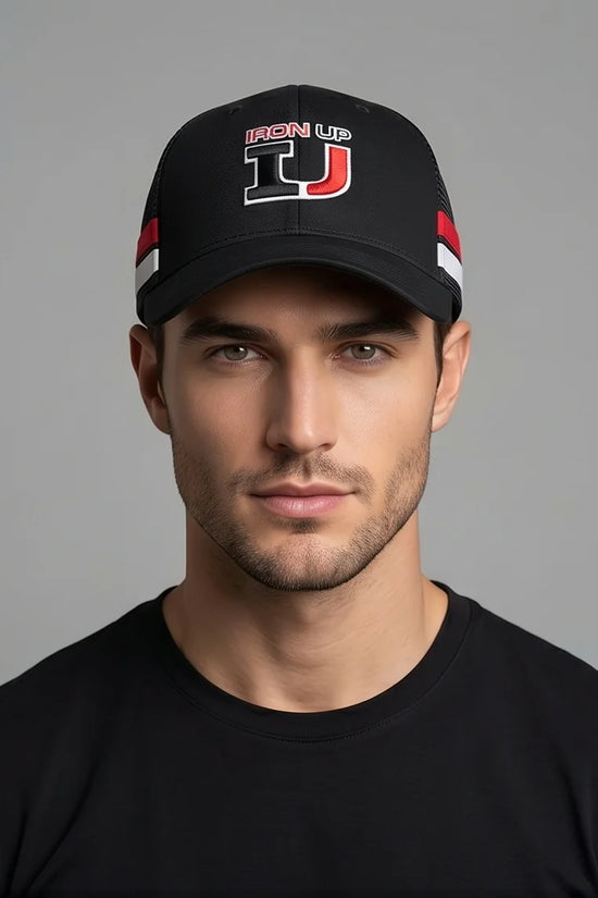 "Iron Up" IU Black Trucker Hat