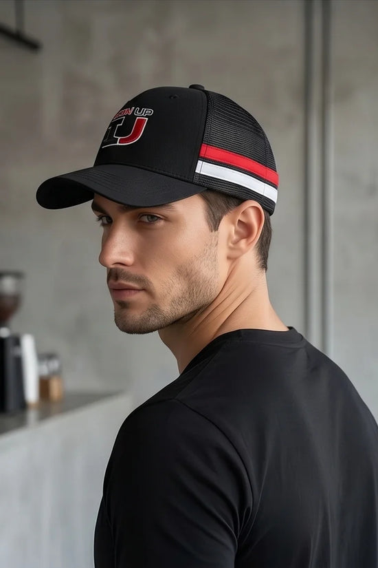 "Iron Up" IU Black Trucker Hat