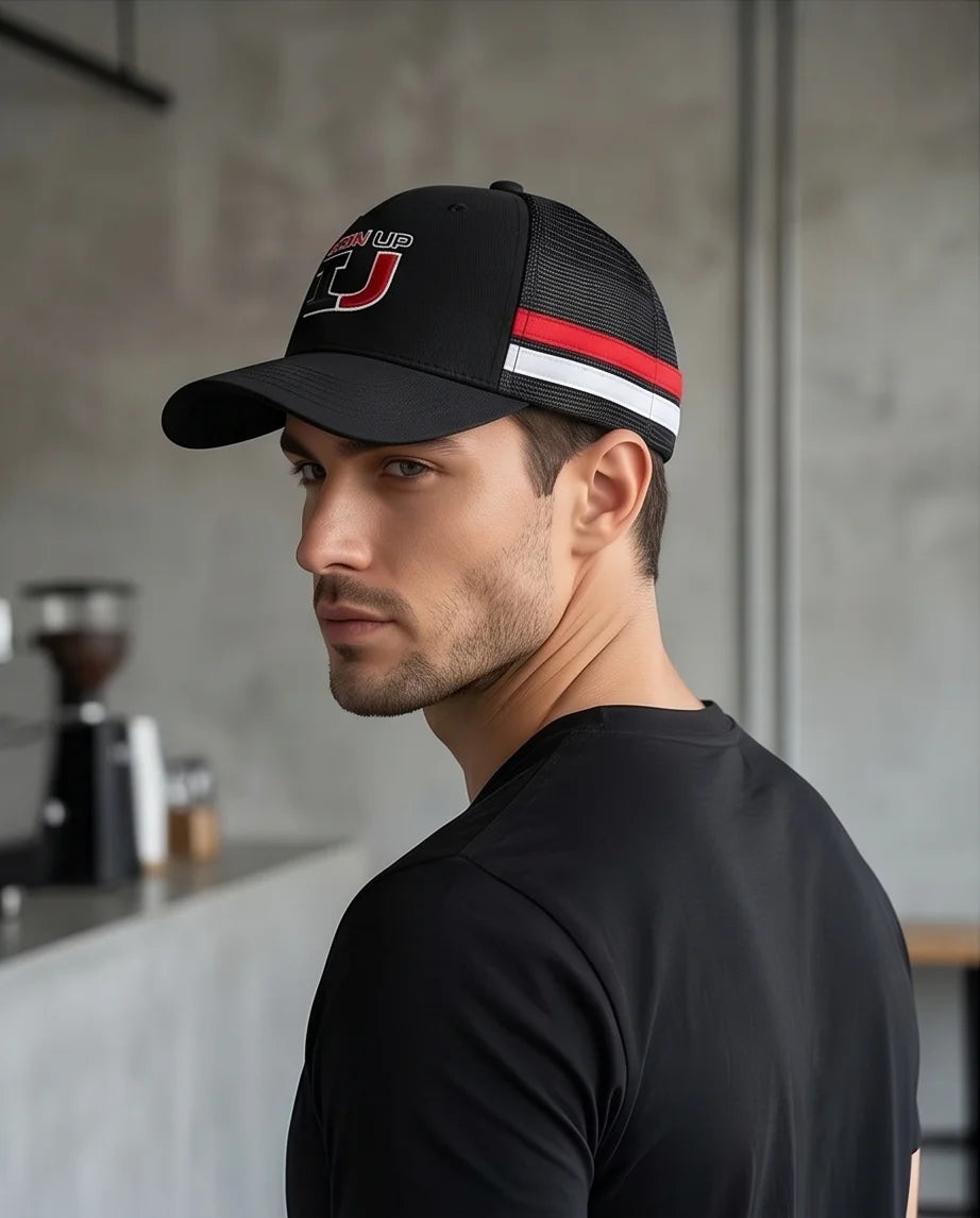 "Iron Up" IU Black Trucker Hat
