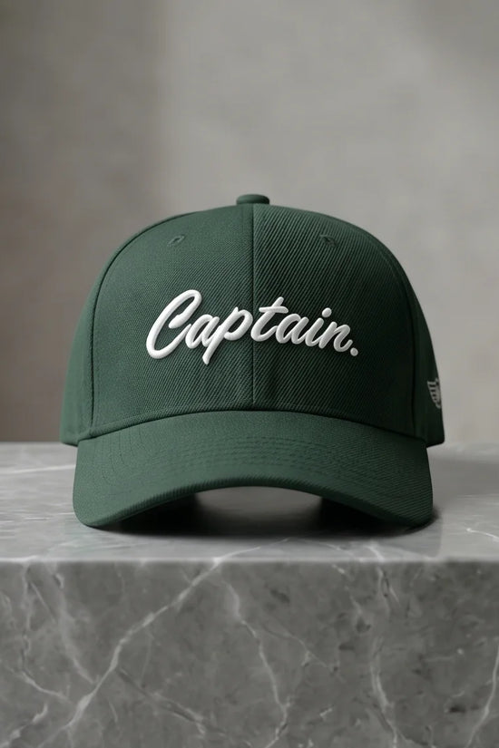 Dark Green "Captain" Baseball Cap