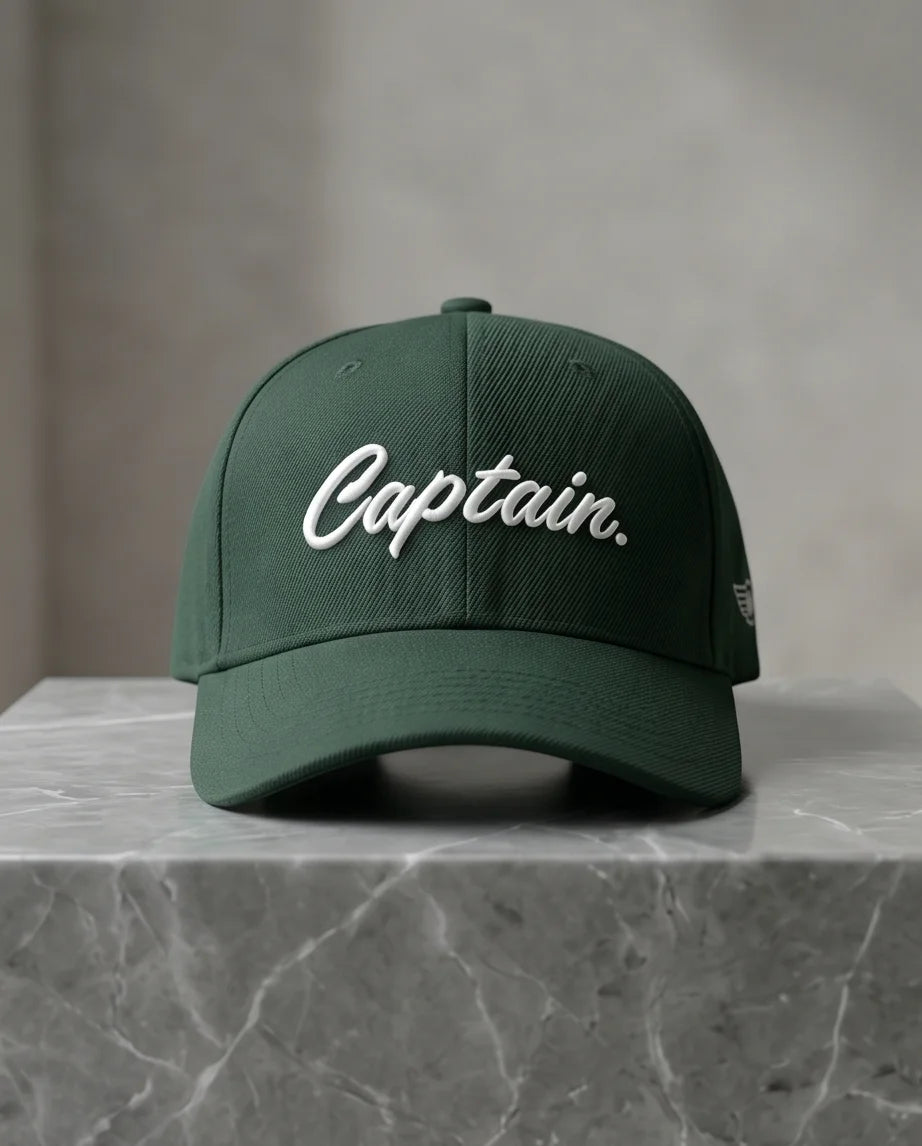 Dark Green "Captain" Baseball Cap