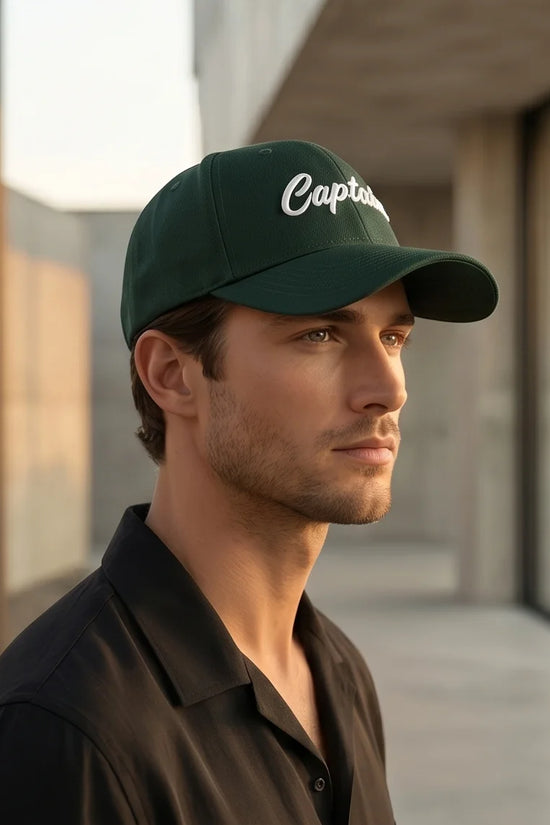 Dark Green "Captain" Baseball Cap