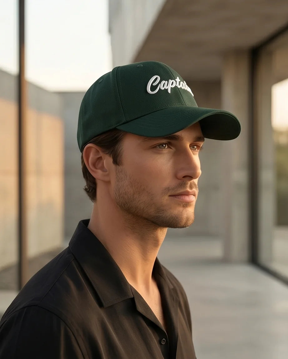 Dark Green "Captain" Baseball Cap