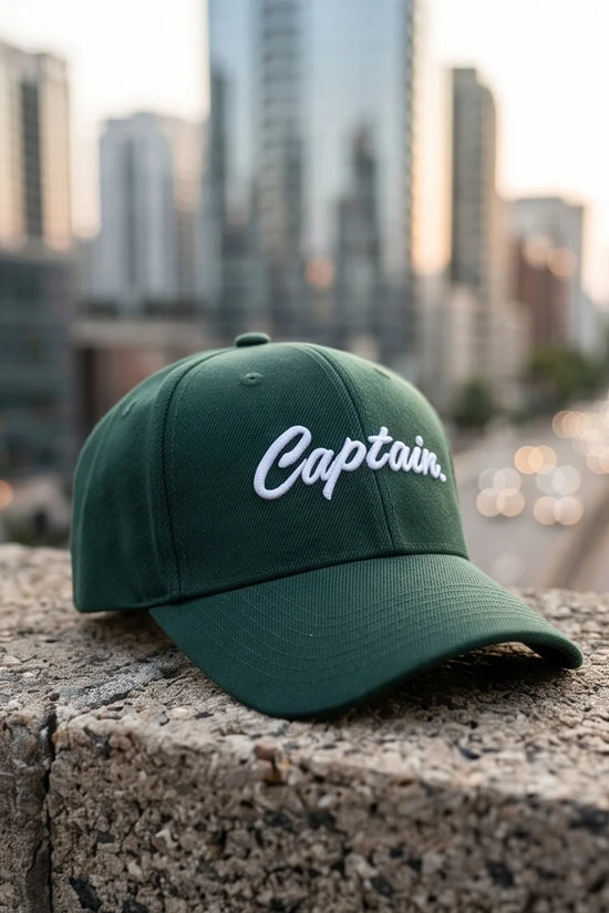 Dark Green "Captain" Baseball Cap