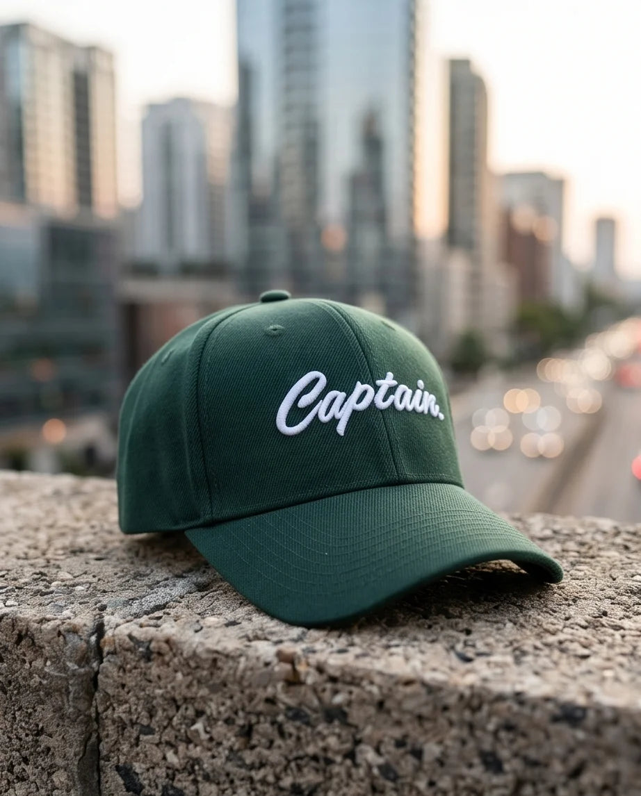 Dark Green "Captain" Baseball Cap