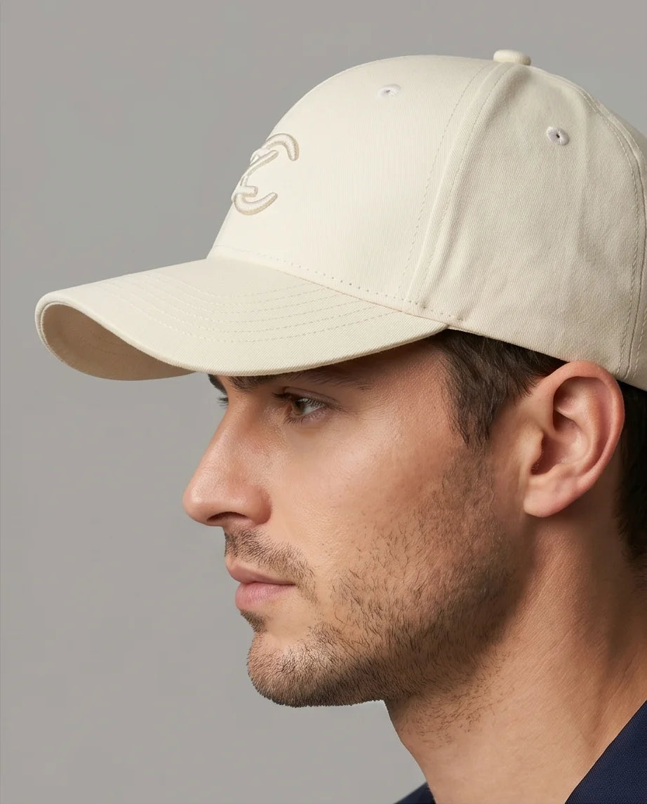 Cream Tonal "ZC" Baseball Cap