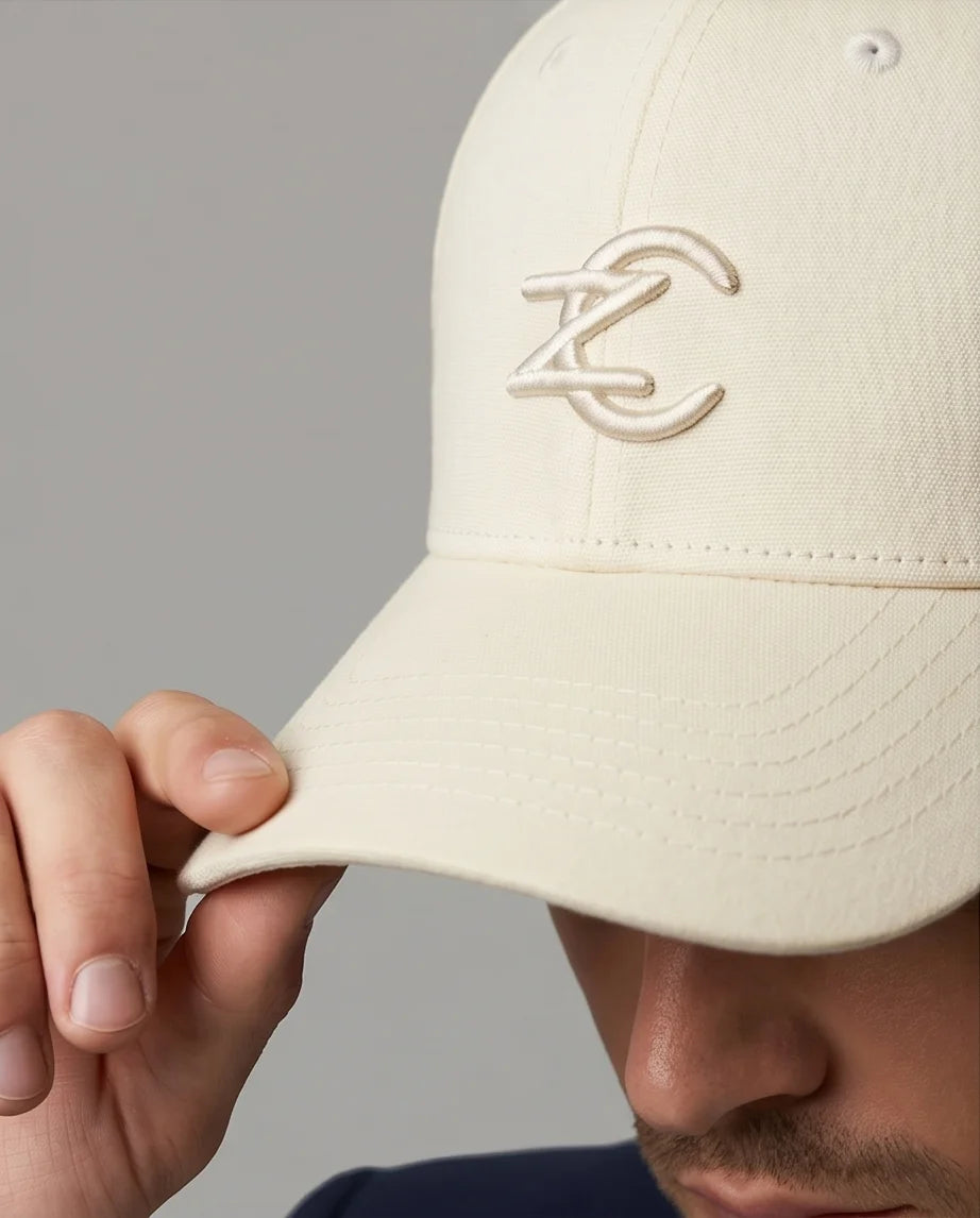 Cream Tonal "ZC" Baseball Cap