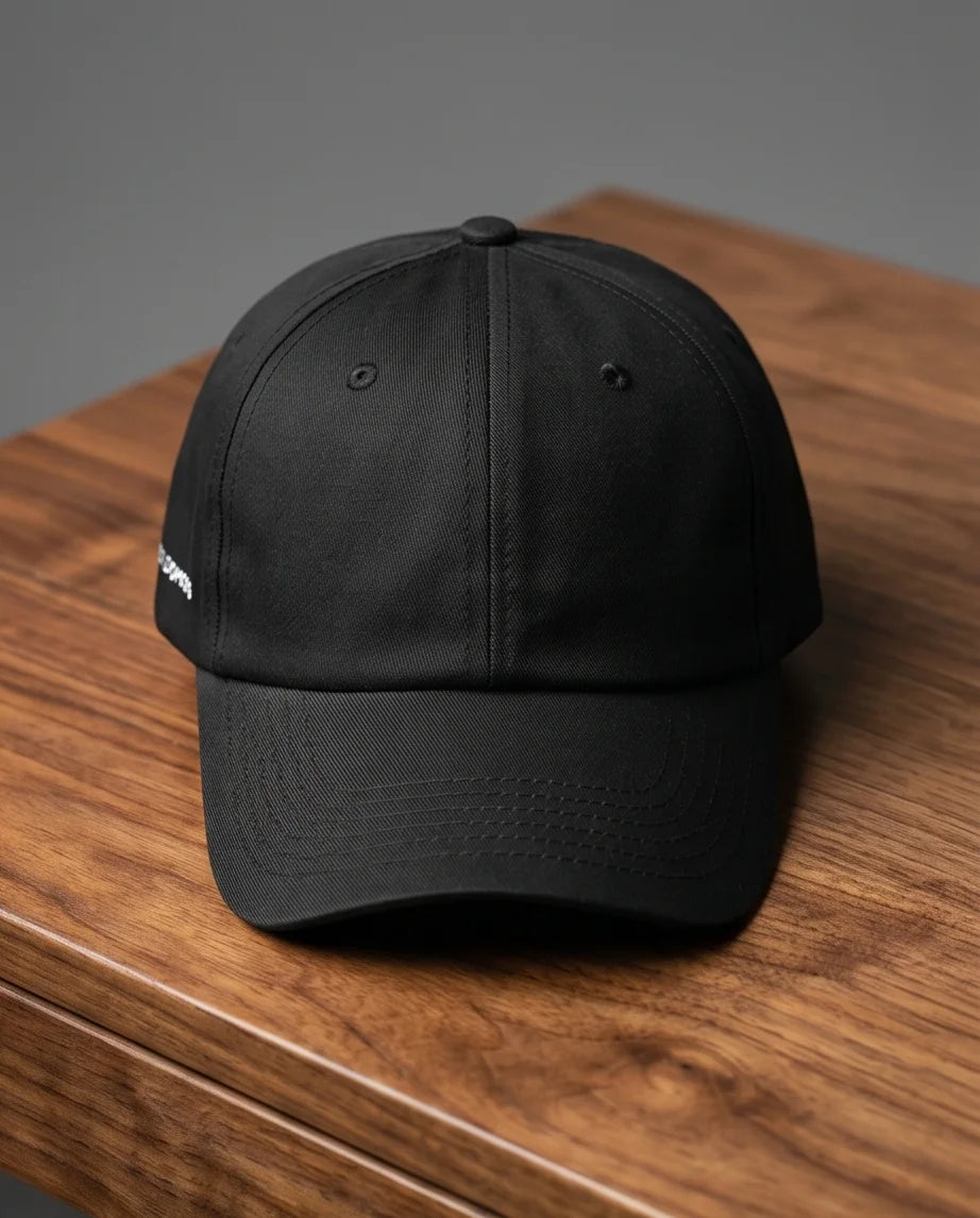Classic Black Twill Baseball Cap