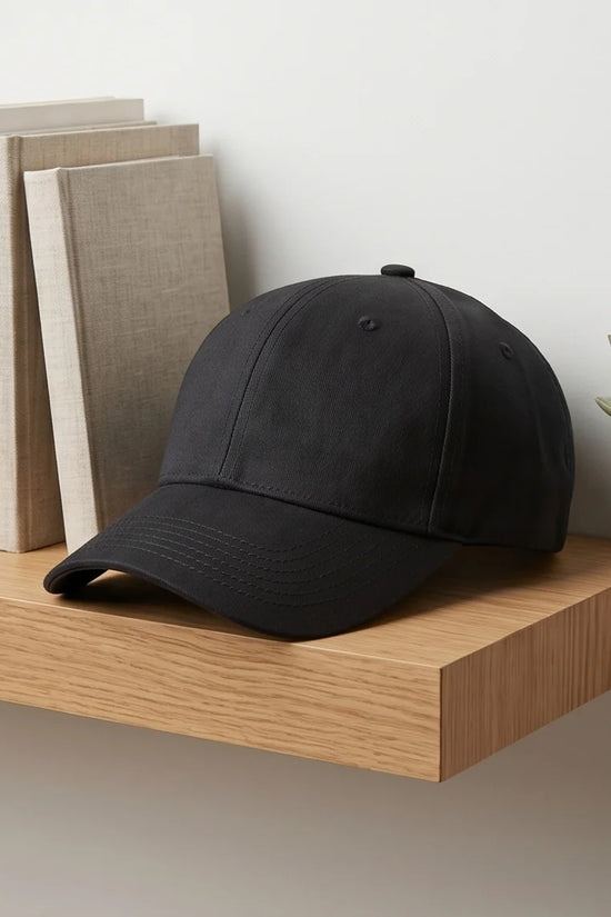 Classic Black Twill Baseball Cap