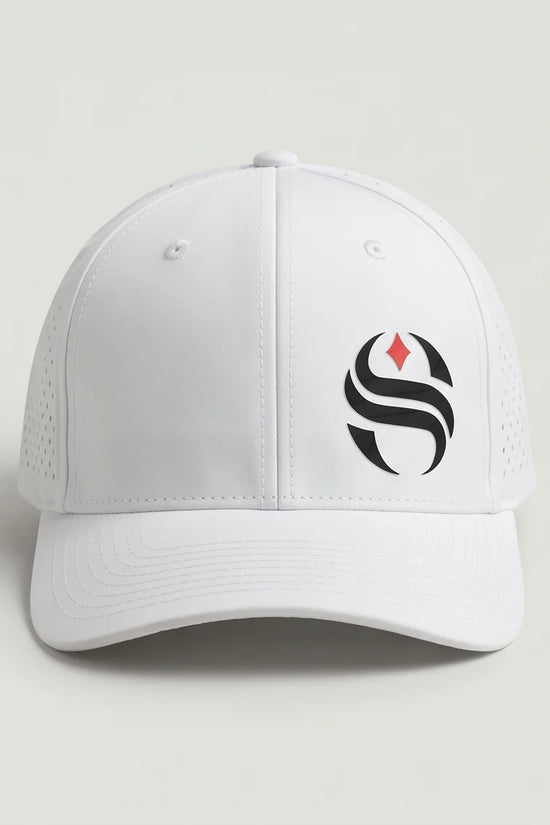 White Laser-Perforated Performance Cap