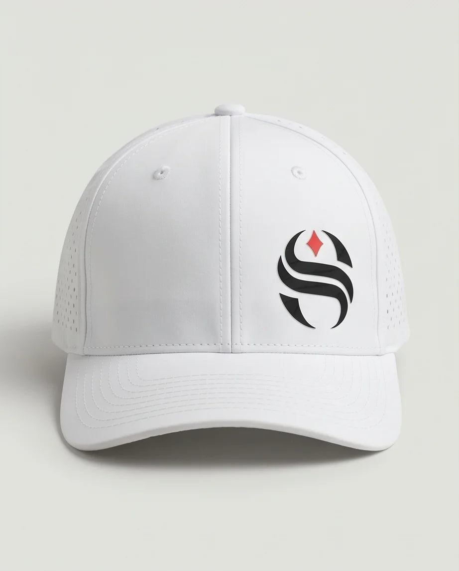White Laser-Perforated Performance Cap