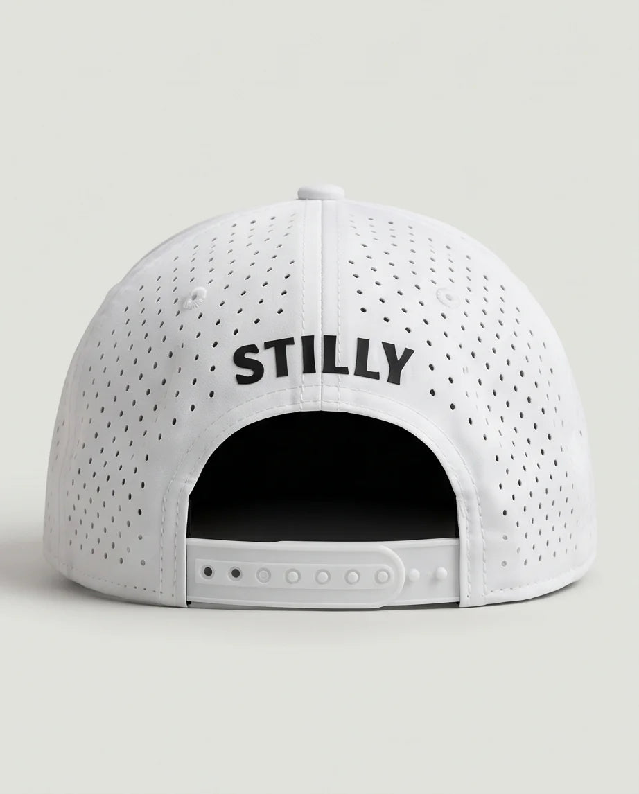 White Laser-Perforated Performance Cap
